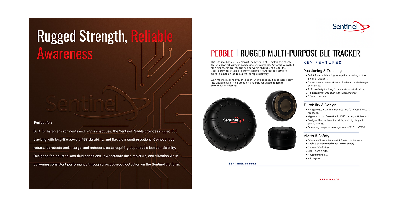 sentinel pebble – rugged multi purpose ble tracker + platform access sentinel pebble – rugged multi purpose ble tracker + platform access