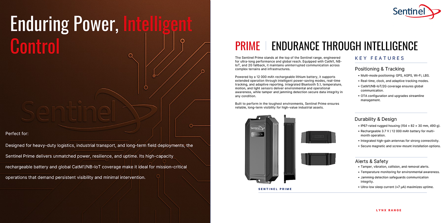 sentinel prime – high capacity gps industrial tracking solution sentinel prime – high capacity gps industrial tracking solution